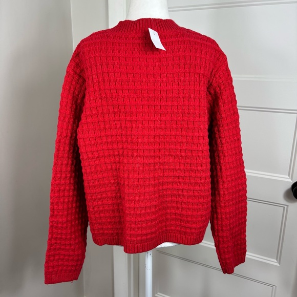 NWT Ann Taylor Red Chunky Button Down Sweater Jacket Size XL - Picture 4 of 7